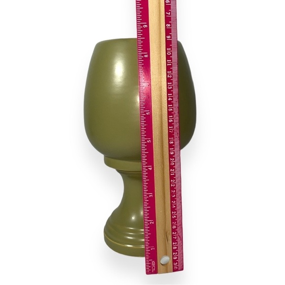Vintage McCoy Pedestal Vase Matte Olive Green USA #482 MCM 8.5” H Home Decor - Picture 4 of 4